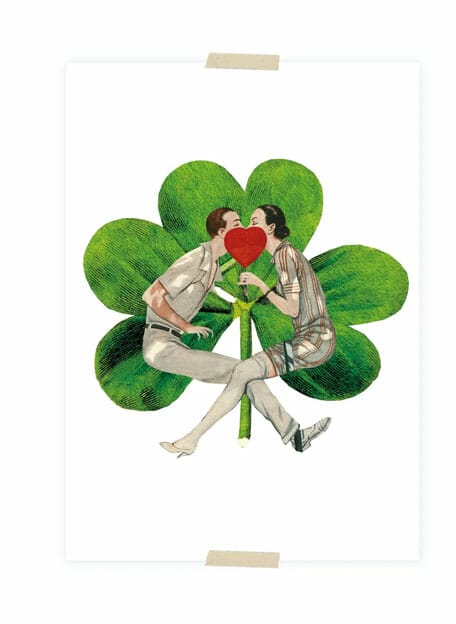 Lylies  - Ansichtkaart klavertje en stel