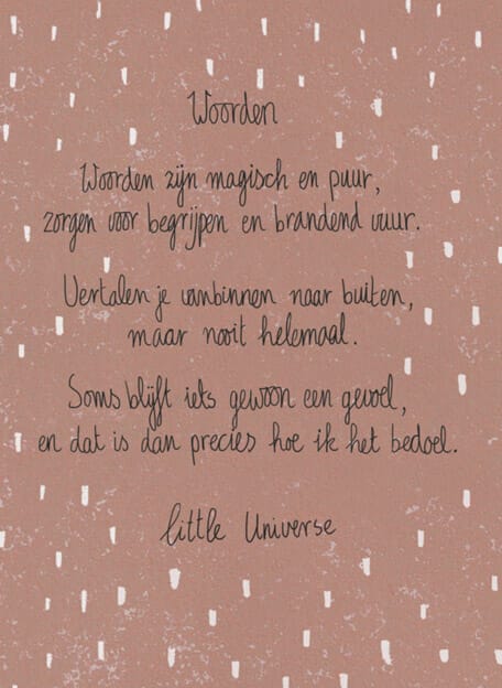Little Universe postcard 'Woorden'