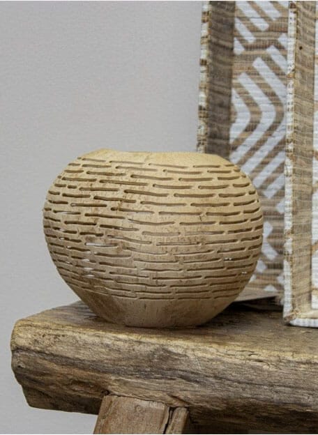 Earthware - Waxinelichthouder Kokosnoot Haki