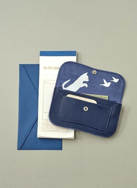 Portemonnee Cat Chase Small Ink Blue - Keecie