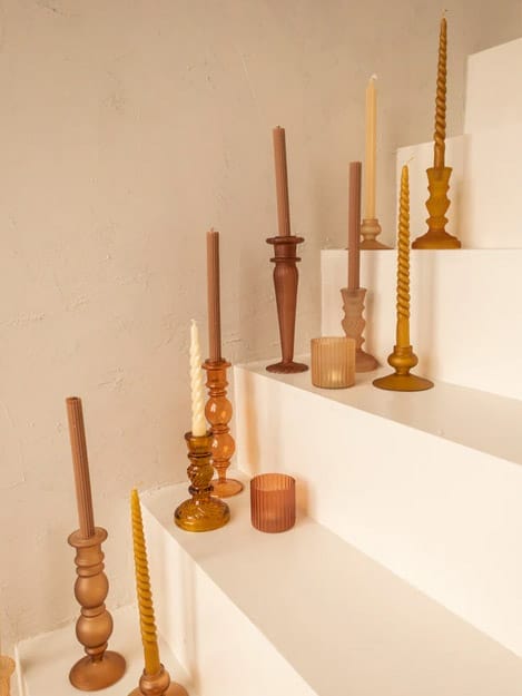 Glazen Kandelaar Terra - À La. - Afbeelding 2