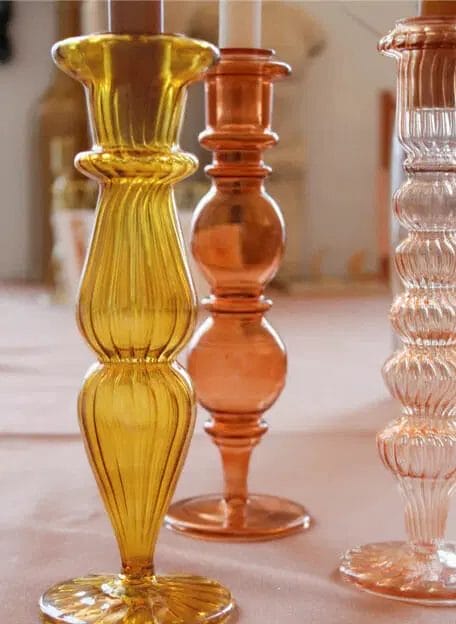 Glazen Kandelaar Mosterd -  À La…