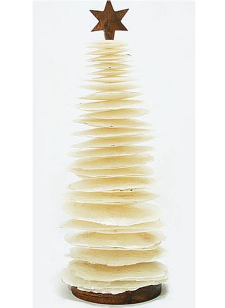 Kerstboom Hout en Schelp Ster M - Kinta