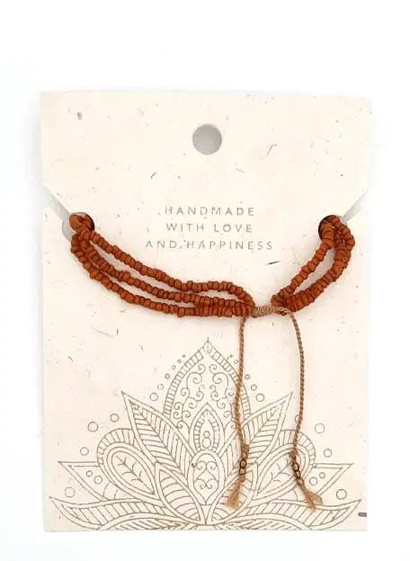 Armband Bonda Oranje 3 strengen Beads for Life – Koperberg