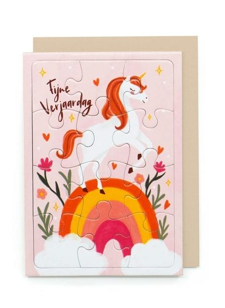 Fijne verjaardag puzzelkaart - With love & pieces - Enfant Terrible