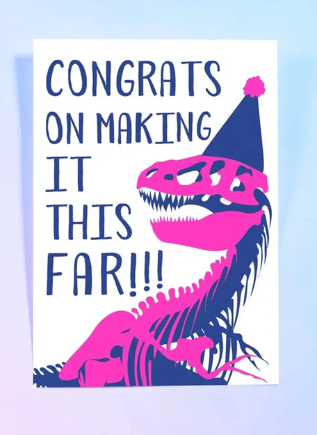 Kaart - Congrats T-rex - Studio Inktvis