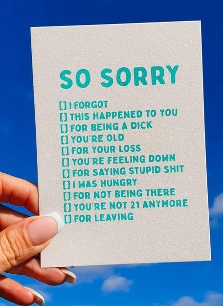 Kaart - So Sorry - Studio Inktvis