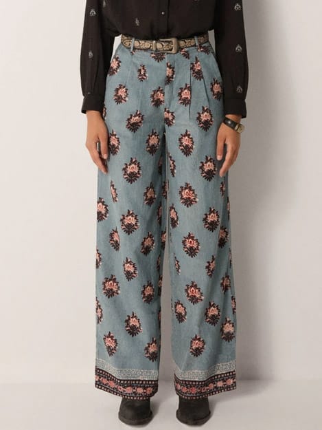 Broek Jimmy Cerulean Mist Waterlillies - Maison Hotel - Afbeelding 3