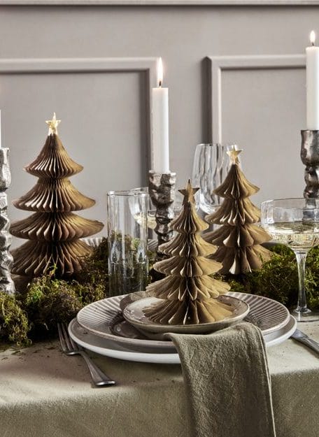 Papieren Kerstbomen Goud 3 st.  - House Doctor