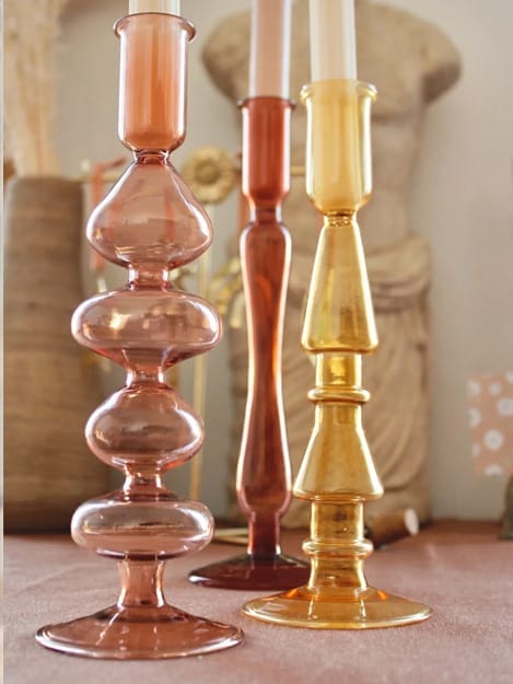 Glazen Kandelaar Mustard - À La…. - Afbeelding 3