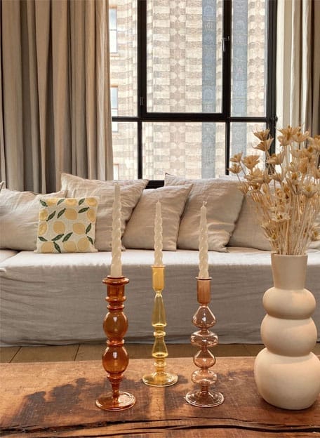 Glazen Kandelaar Mustard - À La…. - Afbeelding 2