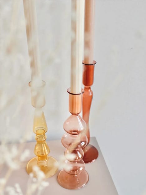 Glazen Kandelaar Mustard - À La….