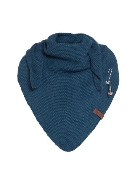 Coco Driehoek Sjaal Petrol Blauw - Knit Factory